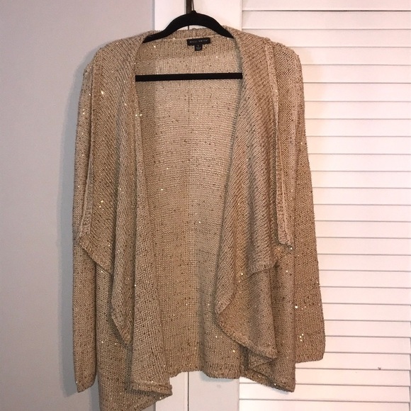 Willi Smith Golden Sparkle Waterfall Cardigan Size Small​​​ - Picture 1 of 5